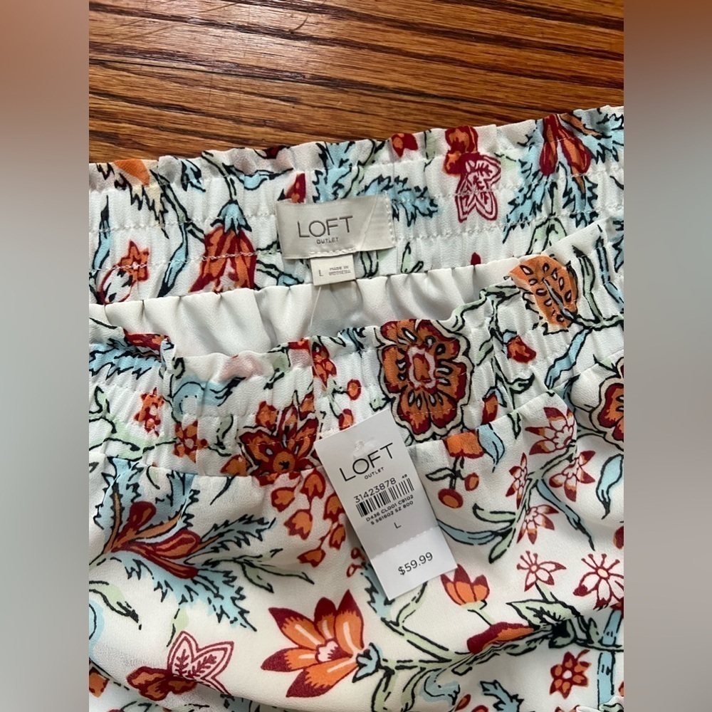 New LOFT Floral Flounce Skirt Size Large - Picture 3 of 4